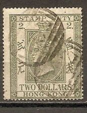 Hong Kong 1874 QV $2 Green Revenue usado Scott#26 segunda mano  Embacar hacia Argentina