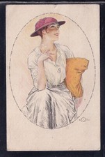 Cartolina donna con usato Cartolina donna con usato  Italia