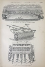 Usado, Implementos agrícolas antigos gravura com estampa C1870 cultivo a vapor agricultura comprar usado  Enviando para Brazil