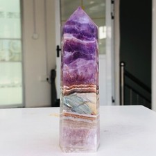 Varita de obelisco de cristal de cuarzo ágata amatista natural 248 g curación mineral G296 segunda mano  Embacar hacia Mexico