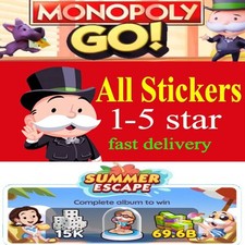 Adesivos Monopoly_go All star (1-6) | Entrega rápida | Barato | Todos os adesivos comprar usado  Enviando para Brazil
