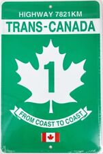 Trans-Canada Highway 1 Route Marker Embossed Aluminum Road Sign 12inx8in na sprzedaż  Wysyłka do Poland