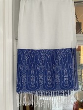 Ivory blue damask for sale  KINGSTON UPON THAMES