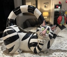 Bule de cerâmica "Clancy Hearts" céu azul gato comprar usado  Enviando para Brazil