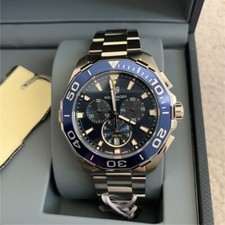 TAG Heuer AQUARACER QUARTZ Chronograph 43mm Mens Watch BLUE CAY111B.Ba0927 comprar usado  Enviando para Brazil