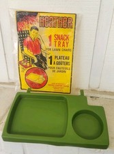 Usado, Bandeja de lanche verde vintage de plástico urze para cadeiras de gramado, estilo anos 70 comprar usado  Enviando para Brazil