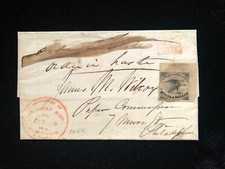 Usado, PA PHILADELPHIA 1844 CARTA AMERICANA CORREIO CO #5L1 CV $750 comprar usado  Enviando para Brazil