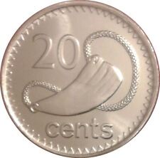 Fiji | Moeda de 20 centavos | Elizabeth II | Tabua | Esperma-baleia | KM121 | 2009 - 2010 comprar usado  Enviando para Brazil