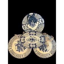 4 pratos decorativos vintage de porcelana azul e branca para pendurar na parede comprar usado  Enviando para Brazil
