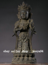 Suporte de cobre roxo porcelana antiga 11 pol. Kwan-yin Guan Yin Bodhisattva estátua de Buda comprar usado  Enviando para Brazil