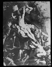 Lanterna mágica de vidro corrediça LEVANTANDO A CRUZ C1900 RELIGIÃO CRISTÃ comprar usado  Enviando para Brazil