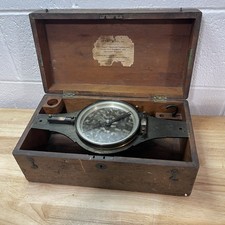 Usado, Antiga Queen & Co Surveyor's Compass 6586 Caixa Original, Etiqueta, Suportes - Anos 1800 comprar usado  Enviando para Brazil