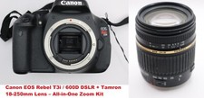 Usado, Kit de câmera Canon EOS Rebel T3i 600D DSLR + lente de zoom Tamron 18-250mm – Testado comprar usado  Enviando para Brazil
