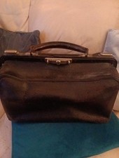 Antique black leather for sale  CHATHAM