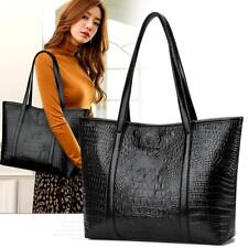 Bolsa de ombro feminina com estampa de crocodilo bolsa satchel couro ecológico para viagem de trabalho comprar usado  Enviando para Brazil