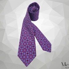 Gravata de seda italiana feita à mão medalhão roxo sete dobras Dolcepunta 59”-3,25” EX.CD comprar usado  Enviando para Brazil