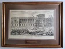 Gravure encadrée de Sébastien Le Clerc, 1677 Construction de la façade du Louvre comprar usado  Enviando para Brazil