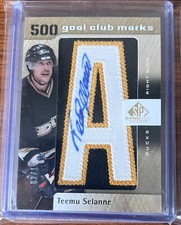 2017-18 SP Jogo Usado TEEMU SELANNE 500 Marcas de Taco de Gol Auto Patch /10 Letras 'A', usado comprar usado  Enviando para Brazil