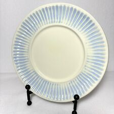 Placa branca azul claro borda listrada assinada Eva 90 cerâmica pintada à mão 10"" comprar usado  Enviando para Brazil