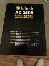 Mcintosh mc2505 brochure for sale  Las Cruces