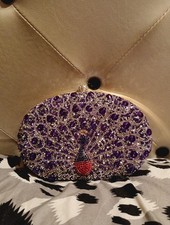 Purple rhinestone peacock for sale  TODMORDEN