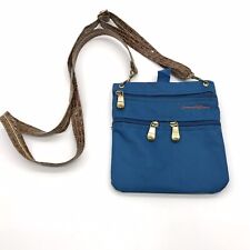 Bolsa tiracolo Samantha marrom 8" náilon azul-petróleo removível alça de crocodilo em relevo comprar usado  Enviando para Brazil