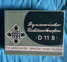 Vintage TELEFUNKEN D 11 B Dynamiczny mikrofon kierunkowy Język Muzyka Telefon, używany na sprzedaż  Wysyłka do Poland