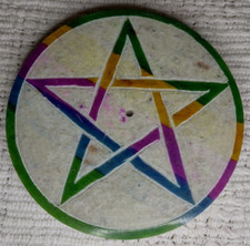 Runde speckstein pentagramm gebraucht kaufen  Versand nach Germany