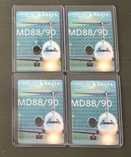 4 tarjetas coleccionables de aviones Delta Airlines #48 MD 88/90 2016 oferta a granel segunda mano  Embacar hacia Mexico