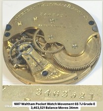 1887 waltham pocket for sale  Saint Petersburg