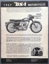 Folheto de vendas BSA Motorcycle RANGE EUA para 1957 ROAD ROCKET Golden Flash BANTAM, usado comprar usado  Enviando para Brazil