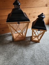 Wood glass lantern for sale  Somerville