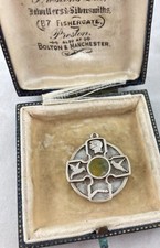 Vintage Prata Fob Cavaleiro Templário Cruz Emblema Connemara Iona Mármore comprar usado  Enviando para Brazil