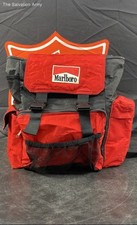 Mochila masculina vintage Marlboro vermelha preta aventura caminhadas acampamento comprar usado  Enviando para Brazil