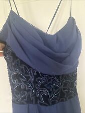 Vestido formal Tiffany Designs azul tamanho 12 feminino corpete de veludo com miçangas chiffon novo em folha comprar usado  Enviando para Brazil