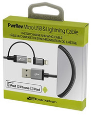 Cable de nailon Bracketron PwrRev Lightning y Micro USB / Cable de carga y sincronización de 1 m segunda mano  Embacar hacia Mexico