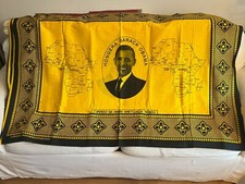 Rzadki Barak Obama Kanga z Kenii 60" x 40" (bawełna tanzańska) suahili Afryka na sprzedaż  Wysyłka do Poland