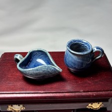 Jarra de cerámica vintage en miniatura para casa de muñecas segunda mano  Embacar hacia Mexico