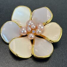 Broche floral Joan Rivers placa dourada resina cristal vintage soberbo Ux comprar usado  Enviando para Brazil