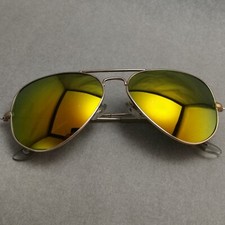 Óculos de sol aviador masculino lente espelhada dourada estilo piloto armação de metal prata vintage comprar usado  Enviando para Brazil