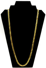Novo em folha moda masculina hip hop folheada a ouro corrente Figaro colar cubano 30" comprar usado  Enviando para Brazil