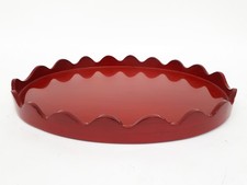 Bandeja lacada vermelha Oka formato oval efeito madeira design decoração para casa , usado comprar usado  Enviando para Brazil