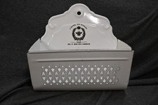 Bolsillo/soporte de pared esmaltado vintage diseñado para almacenamiento de cocina segunda mano  Embacar hacia Mexico