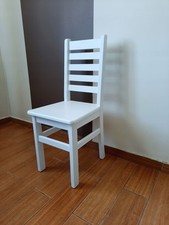 KRZESŁO DREWNIANE, kolor białe, poziome DH, używany na sprzedaż  PL
