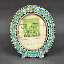 Moldura oval antiga floral italiana micro mosaico tampo de mesa, 2 5/8 polegadas comprar usado  Enviando para Brazil