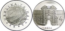 Malta 4  liras 1976 Puerta de Fort Manoel comprar usado  Enviando para Brazil