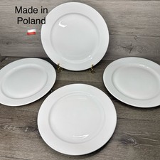 Usado, Caixa e cano 12” carregador de serviço grande cortar pratos de jantar branco ~conjunto de 4 comprar usado  Enviando para Brazil