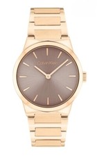 Relógio Calvin Klein CK elegância linear ouro rosa aço inoxidável mostrador dourado feminino comprar usado  Enviando para Brazil