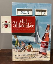 Raro 1963 Vintage OLD MILWAUKEE Cerveja Bancada Calendário Bar Placa Exibição TOC! comprar usado  Enviando para Brazil