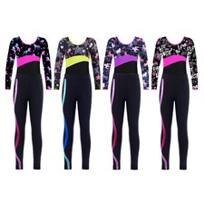 Conjunto de roupas de dança infantil meninas roupa de duas peças calças de ginástica treino comprar usado  Enviando para Brazil